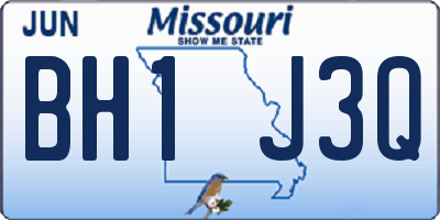 MO license plate BH1J3Q