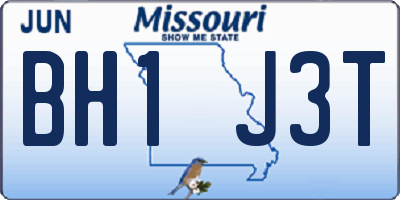 MO license plate BH1J3T