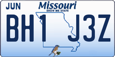 MO license plate BH1J3Z