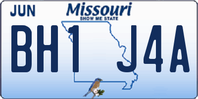 MO license plate BH1J4A