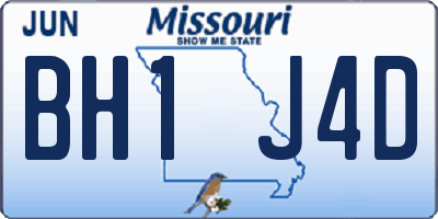 MO license plate BH1J4D