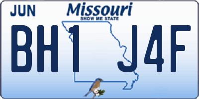 MO license plate BH1J4F