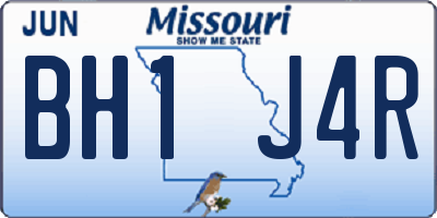 MO license plate BH1J4R