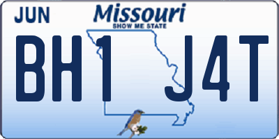 MO license plate BH1J4T