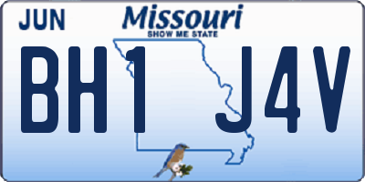 MO license plate BH1J4V