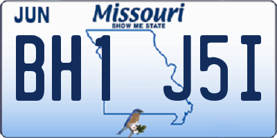 MO license plate BH1J5I