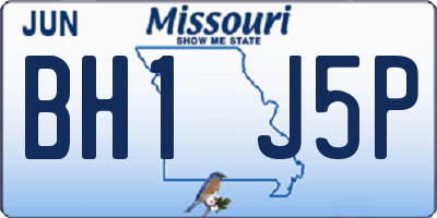 MO license plate BH1J5P