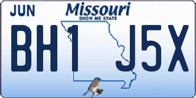 MO license plate BH1J5X