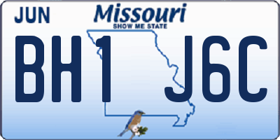 MO license plate BH1J6C