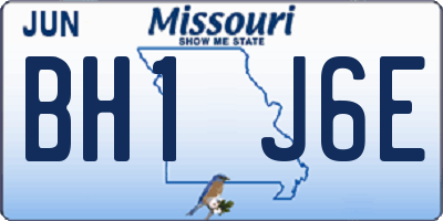 MO license plate BH1J6E