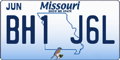 MO license plate BH1J6L