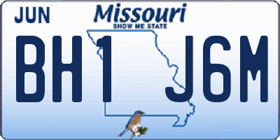 MO license plate BH1J6M