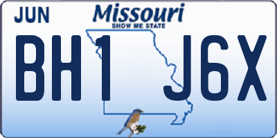 MO license plate BH1J6X