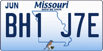 MO license plate BH1J7E