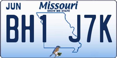 MO license plate BH1J7K