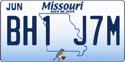 MO license plate BH1J7M