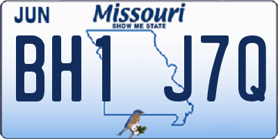 MO license plate BH1J7Q