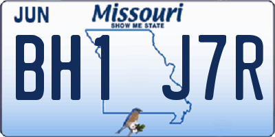 MO license plate BH1J7R