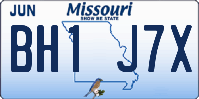 MO license plate BH1J7X