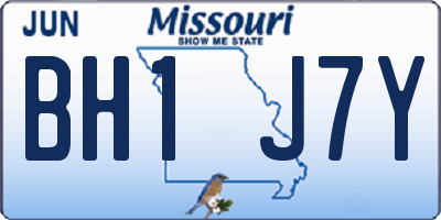 MO license plate BH1J7Y
