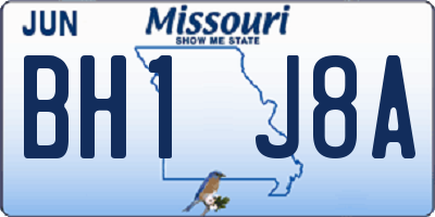 MO license plate BH1J8A