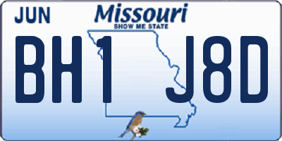 MO license plate BH1J8D