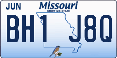 MO license plate BH1J8Q