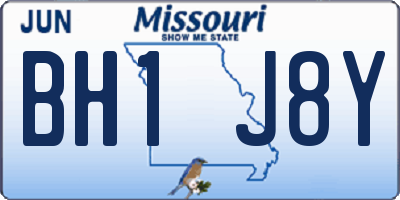 MO license plate BH1J8Y