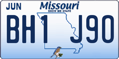 MO license plate BH1J9O