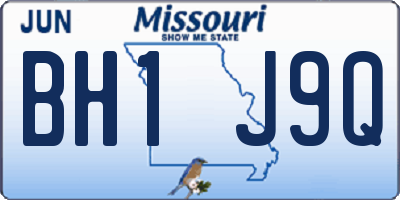 MO license plate BH1J9Q
