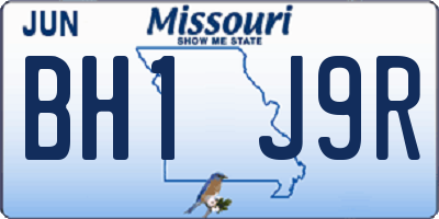 MO license plate BH1J9R