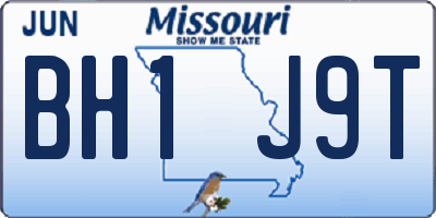 MO license plate BH1J9T