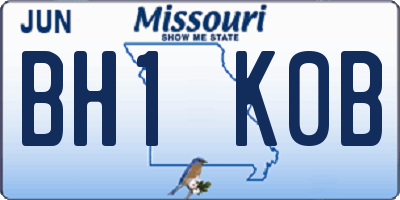 MO license plate BH1K0B