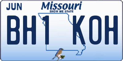 MO license plate BH1K0H