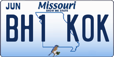 MO license plate BH1K0K