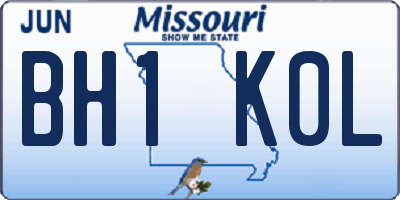 MO license plate BH1K0L