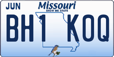 MO license plate BH1K0Q