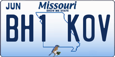MO license plate BH1K0V