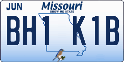 MO license plate BH1K1B