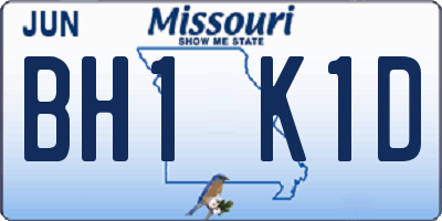 MO license plate BH1K1D