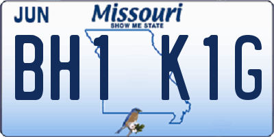 MO license plate BH1K1G