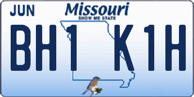 MO license plate BH1K1H