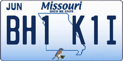 MO license plate BH1K1I