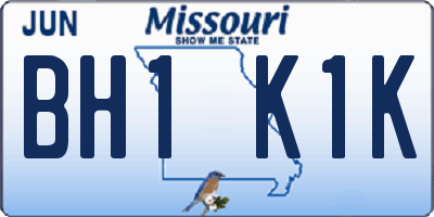 MO license plate BH1K1K