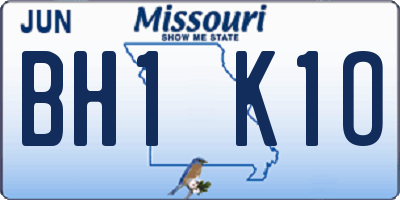 MO license plate BH1K1O
