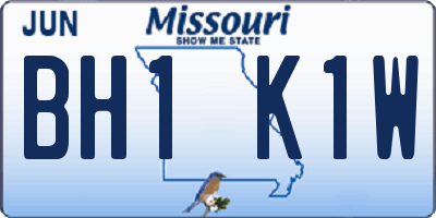 MO license plate BH1K1W