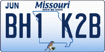 MO license plate BH1K2B