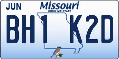 MO license plate BH1K2D