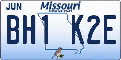 MO license plate BH1K2E