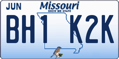 MO license plate BH1K2K